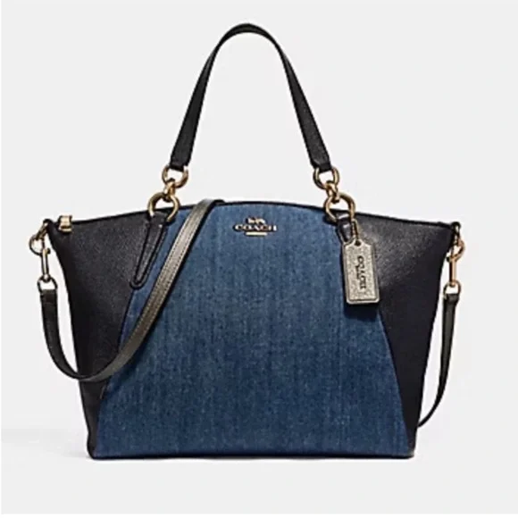 NEW WITHOUT TAGS! Coach Black and Denim Blue Bag with crossover option. - Picture 3 of 12